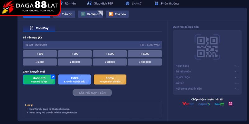 Giao dịch nạp - rút siêu tốc
