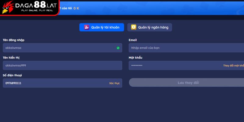 Tài khoản hợp lệ