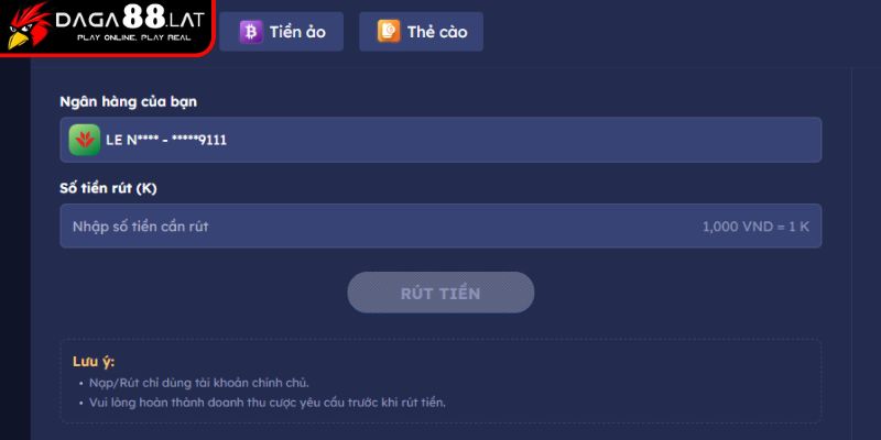 Chọn phương thức rút